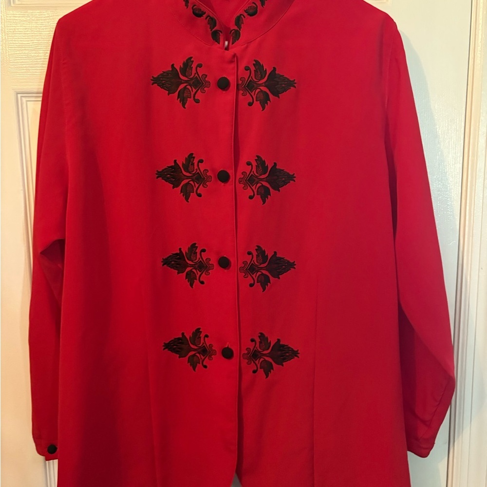 Elegant Red‎ Embroidered Women's blouse